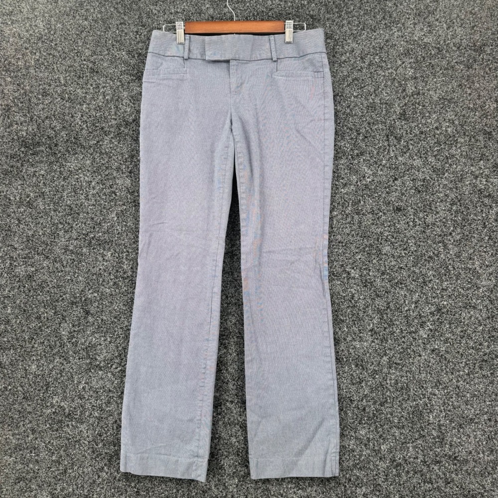 Banana Republic Ryan Fit Dress Pants Womens 8 Blue Micro Texture Straight Leg